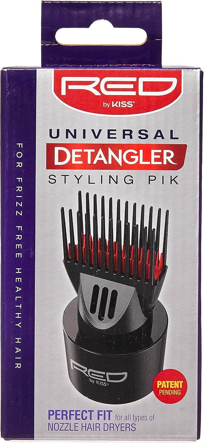 Red by Kiss Universal Detangling Blow Dryer Hair Styling Pik – Double Layer Pik Attachment for Smooth, Frizz-Free Hair – Compatible with All Hair Dryers, Wigs, Weaves &amp; Natural Hair