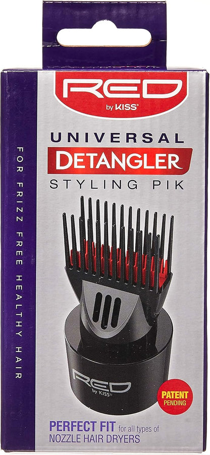 Red by Kiss Universal Detangling Blow Dryer Hair Styling Pik – Double Layer Pik Attachment for Smooth, Frizz-Free Hair – Compatible with All Hair Dryers, Wigs, Weaves &amp; Natural Hair