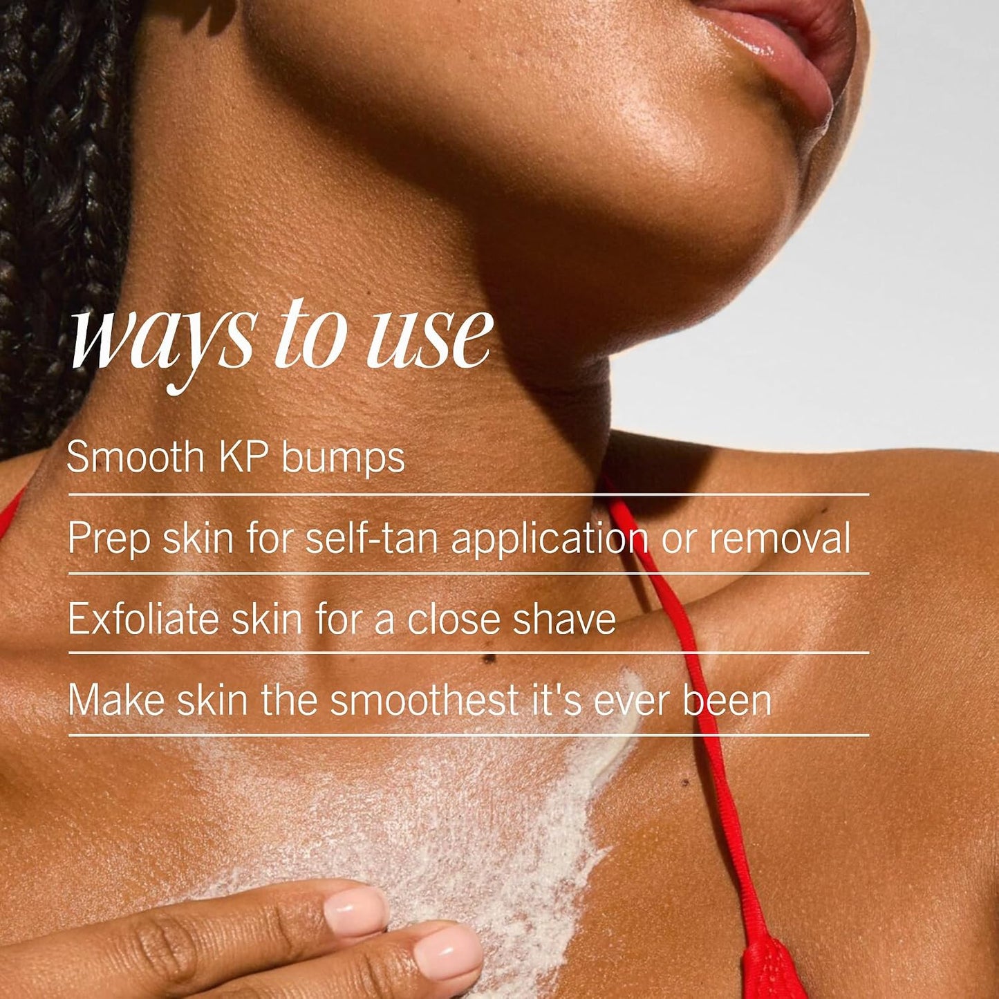 First Aid Beauty - KP Bump Eraser Body Scrub with 10% AHA, Keratosis Pilaris Exfoliater with Glycolic and Lactic acids, Helps Reduce Chicken Skin Bumps, Safe for Sensitive Skin, Strawberry Scent, 226g