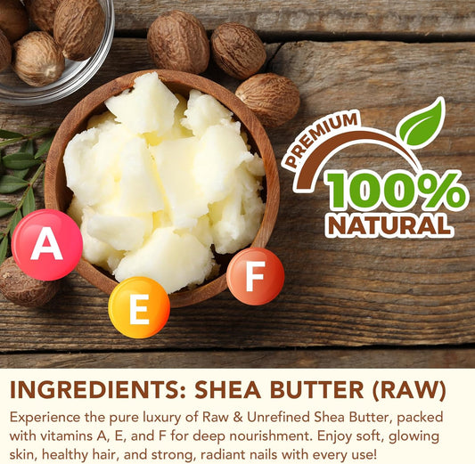 Raw Shea Butter, 120g Pure Unrefined Raw Shea Butter Contains Vitamin A, E &amp; F, Skin Moisturizer For Face, Body &amp; Hair, Hydrating Dry Skin