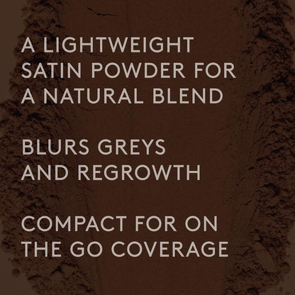 Josh Wood Root Smudge Brown, Temporary Grey Root Touch Up Powder, Vegan | Instant satin powder for grey roots, non-greasy non-dye, two-ended brush and mirror compact, washes out