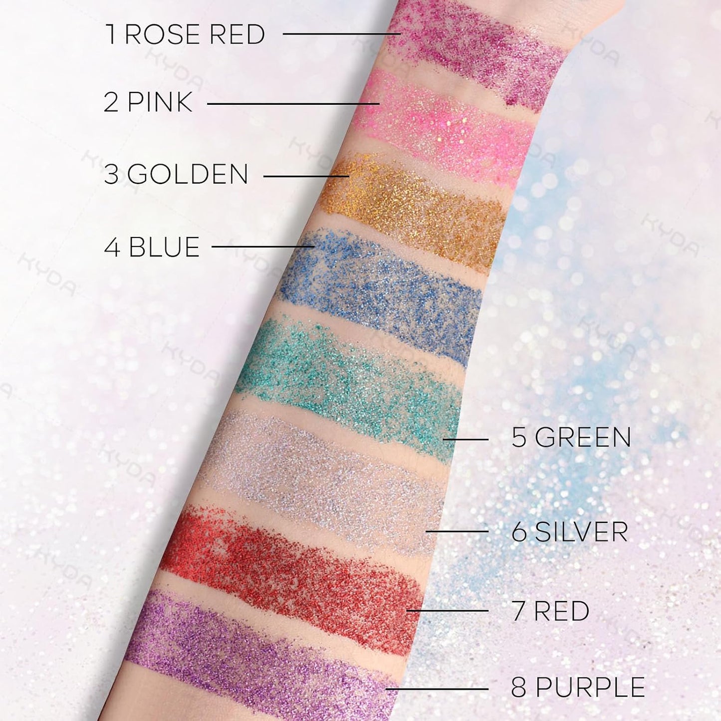 KYDA Body Glitter Stick, Chunky Glitter Gel for Face Body Hair, Sparkling Holographic Mermaid Sequins Paint, Waterproof Multiuse Makeup Glitter Gel,Purple