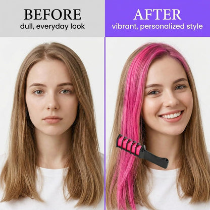 Hair Chalk Comb for Girls and Kids, 6 Colour Washable Temporary Hair Dye, Hair Colour Spray Makeup Kit, coloured hair spray wash out kids