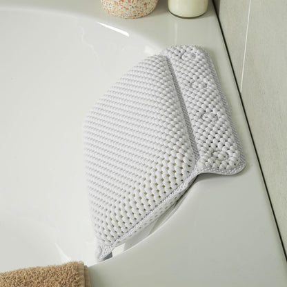 Beldray Anti Bac Bath Pillow - Easy to Clean, Secure Suction Cups, Relaxing Cushioned Design, Stylish, Treated with Thiabendazole &amp; Zinc Pyrithione, Supports Head &amp; Neck While Bathing