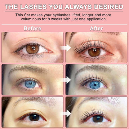 Luxe Cosmetics - Lash Lift Kit - Complete Set for Eyelash Lifting - New Pro Version - Easy to Apply and Long Lasting Finish - Professional Results up to 8 Weeks from Home- Includes 3 Applications