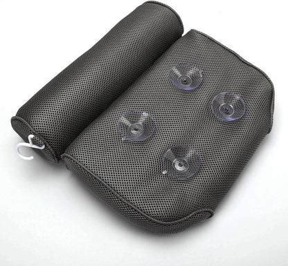 Taylor &amp; Brown Spa Bath Pillow with Head, Neck, Shoulder and Back Support. Non-Slip, Extra Thick, Soft and Large 38x35cm for The Ultimate Relaxation Experience. Fits Any tub, Grey