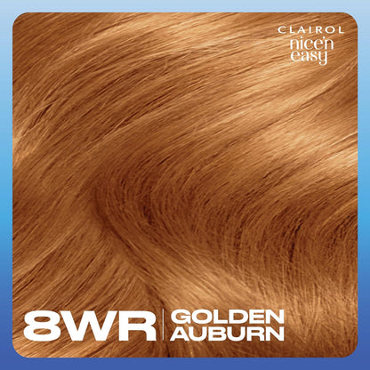 Clairol Nice'n Easy Crème, Natural Looking Oil Infused Permanent Hair Dye, 8WR Golden Auburn (Pack of 2)