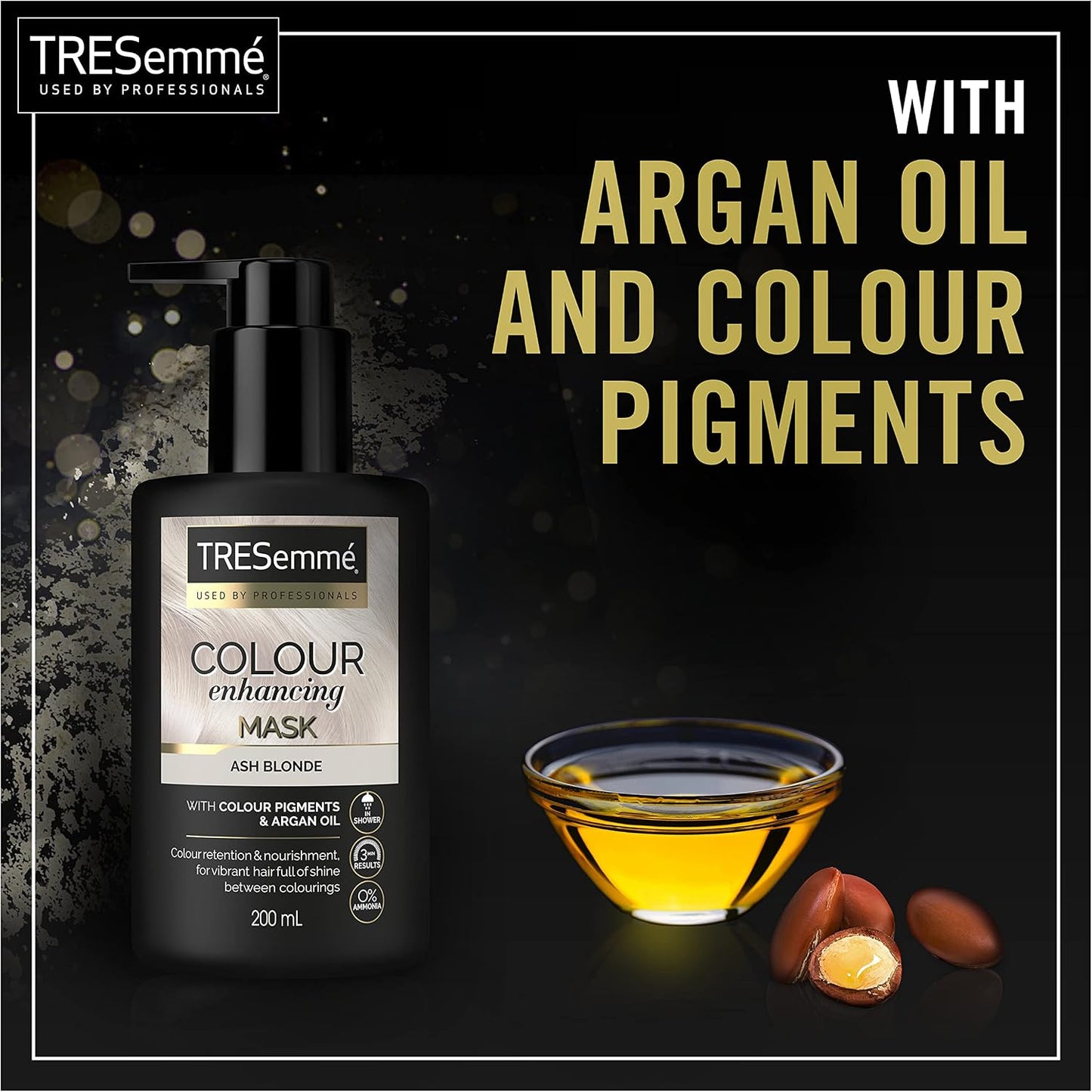TRESemmé Ash Blonde Colour Enhancing Hair Mask with colour pigments &amp; argan oil for a vibrant colour with brilliant shine between colourings 200 ml