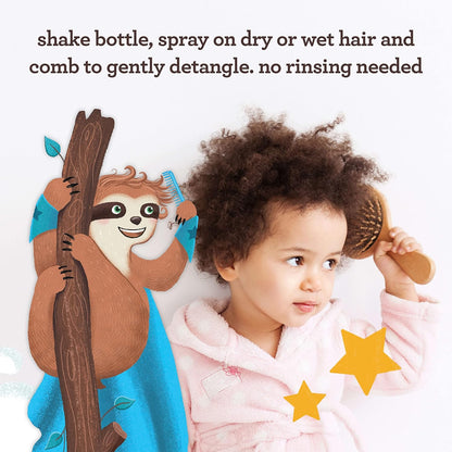 Aveeno Kids Hydrating Detangling Spray with Oat Extract, Quickly &amp; Gently Detangles Kids' Hair, Tear-Free &amp; Suitable for Skin &amp; Scalp, Light Fragrance, Hypoallergenic, 10 fl. Oz