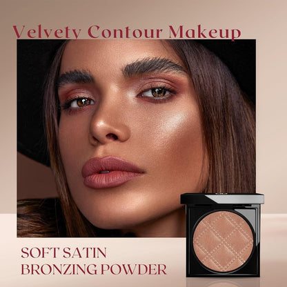 GA-DE Idyllic Soft Satin Bronzing Powder, 62 - Velvety Contour Makeup - Smooth and Creamy Bronzer Makeup - Blends Effortlessly and Evenly - 0.49 oz
