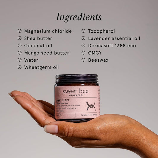 Sweet Bee Magnesium Body Butter with Shea Butter | Moisturizing Body Cream for Dry Skin | Rich Hydrating Formula | Non-Greasy Skin Care | Lavender 120ml