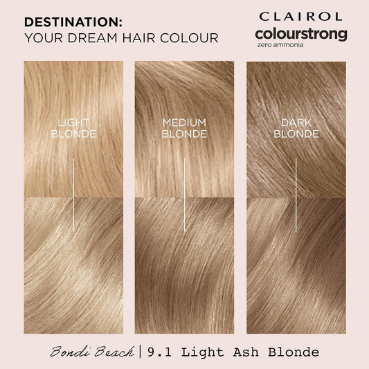 Clairol Colour Strong Permanent Hair Dye - 9.1 Light Ash Blonde