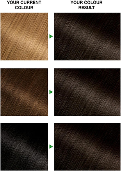 Garnier Nutrisse Ultra Crème Hair Dye, Brown Hair Colour, Ensures 100% Grey Coverage and Intense, Rich 8-Week Colour, No-Ammonia, Vegan Formula, Beautiful Dark Color, Shade: 3 Darkest Brown