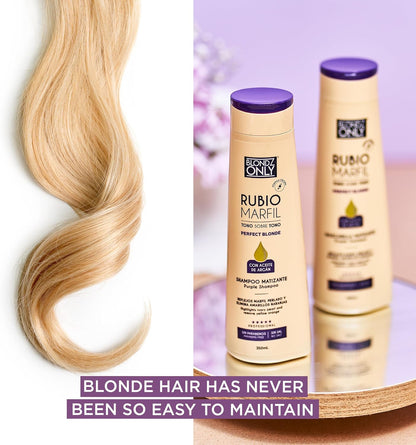 Purple Shampoo Rubio Marfil Ivory Blonde with Argan Oil Perfect Blonde (Perla Beige) 11.8 Fluid Ounce (350 ml)