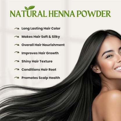Henna Powder for Hair Growth 227g (8oz) | Pure Mehndi Powder | Natural black Henna Hair Colour Dye