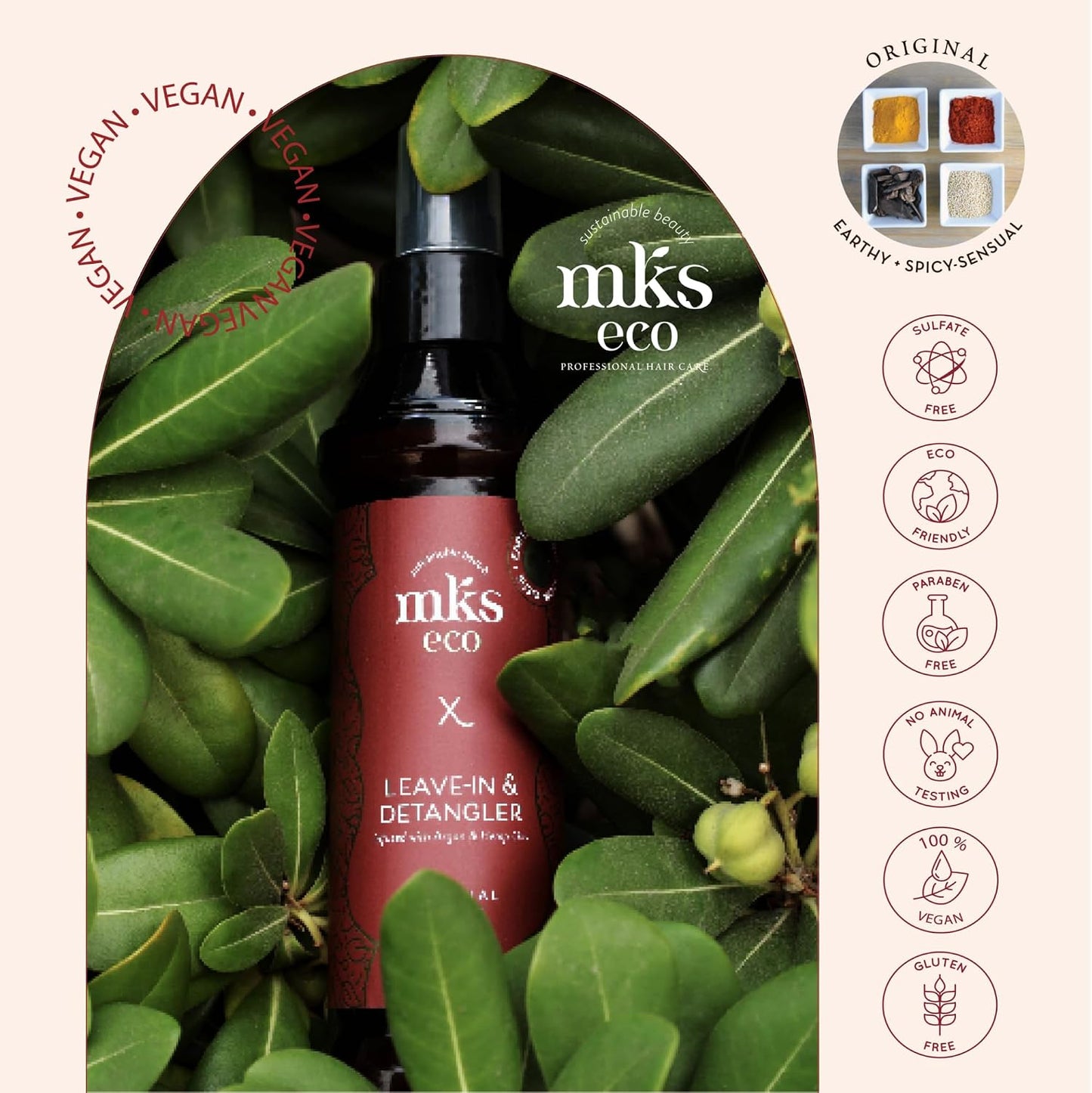 MKS Eco X, Original Scent - 4 fl. oz. - Leave-In Treatment &amp; Detangler - Moroccan Argan Oil, Hemp Seed Oil - Vegan &amp; Cruelty-Free