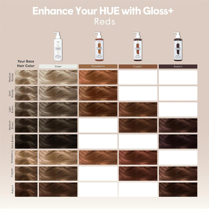 dpHUE Gloss+, Strawberry - Boosts Fading &amp; Faded Hair Colour - 8-12 Applications per Bottle - Lasts Up to 8 Washes