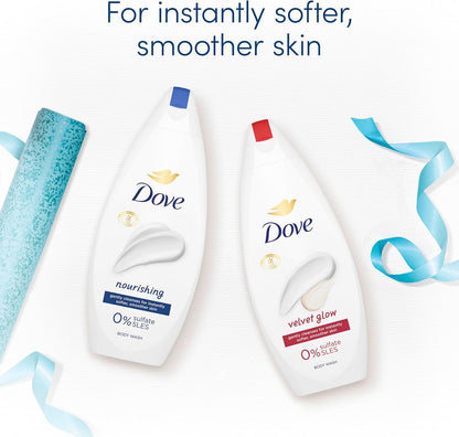 Dove Relax Duo Gift Set Body Wash Collection with a shower puff perfect gifts for her 2 piece