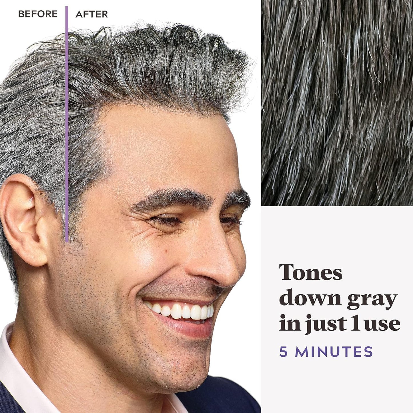 Just For Men Touch of Grey Dark Brown Hair Dye For a Natural Salt &amp; Pepper Look, T45