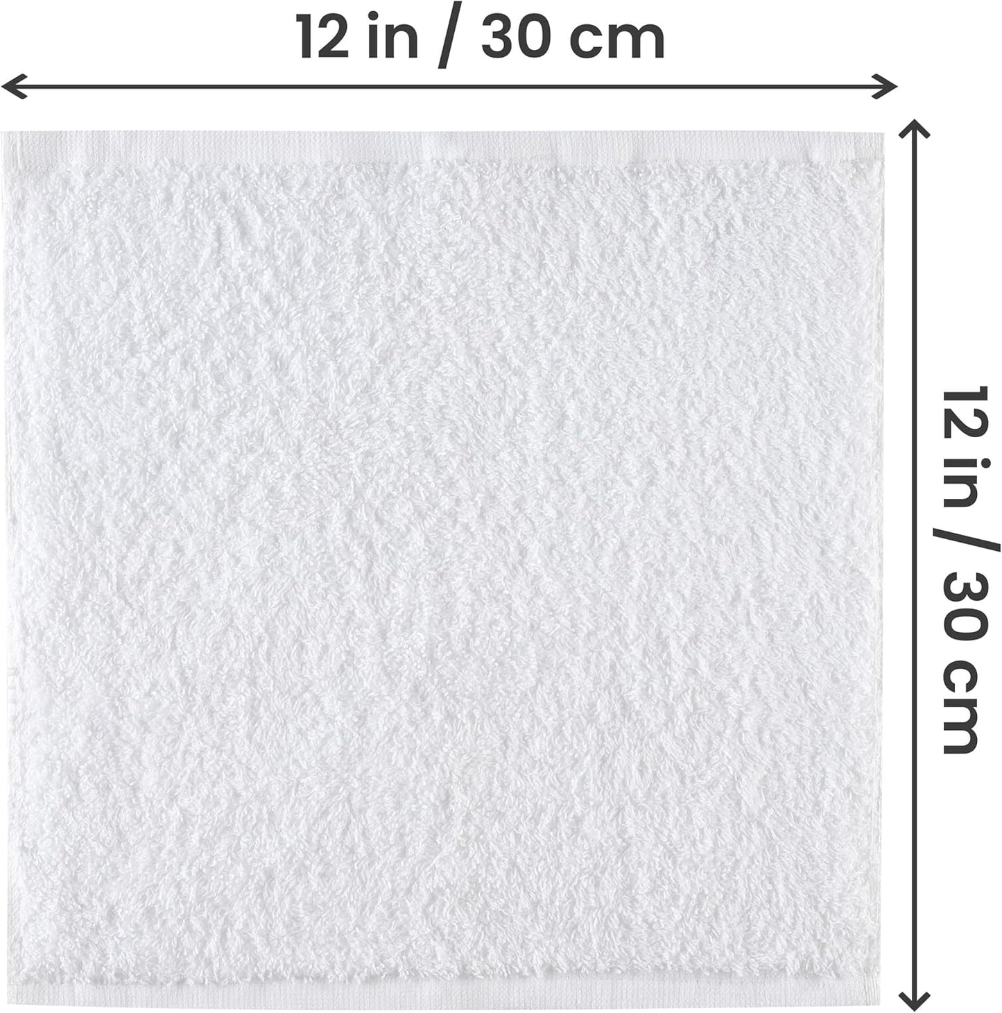 Utopia Towels - Flannel Face Cloths Set - 30 x 30 cm - 100% Ring Spun Cotton, Premium Quality Washcloths, Highly Absorbent and Soft Feel Face Towels, Perfect for Cleaning Dishes (24-Pack, White)