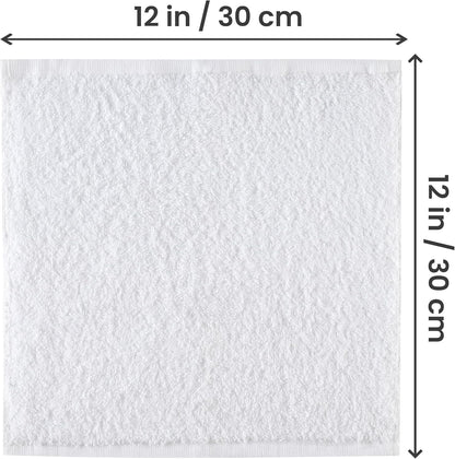 Utopia Towels - Flannel Face Cloths Set - 30 x 30 cm - 100% Ring Spun Cotton, Premium Quality Washcloths, Highly Absorbent and Soft Feel Face Towels, Perfect for Cleaning Dishes (24-Pack, White)
