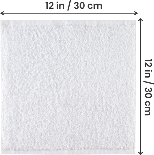 Utopia Towels - Flannel Face Cloths Set - 30 x 30 cm - 100% Ring Spun Cotton, Premium Quality Washcloths, Highly Absorbent and Soft Feel Face Towels, Perfect for Cleaning Dishes (24-Pack, White)