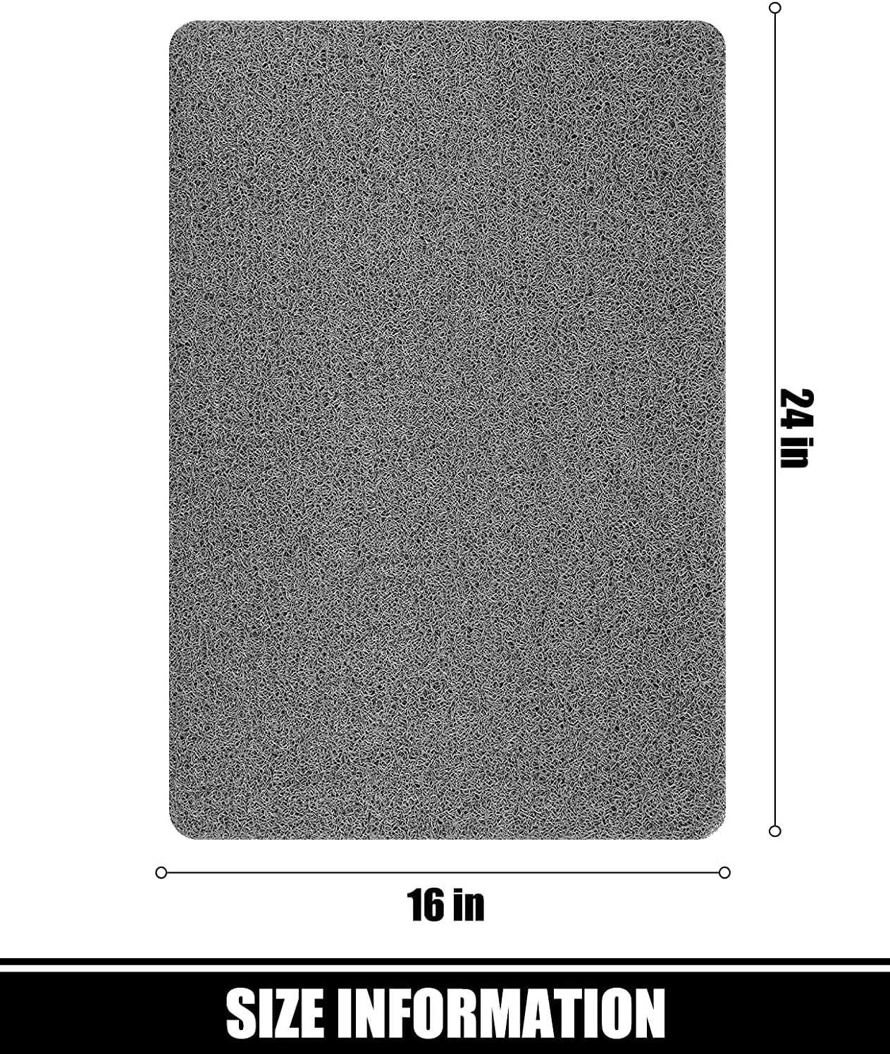 Bingobang Bath Mats Non Slip,Shower Mat Rubber 60x40cm,Extra Soft Anti-Mould, Machine-Washable,For Bathroom Floor,Bathtub(Grey)