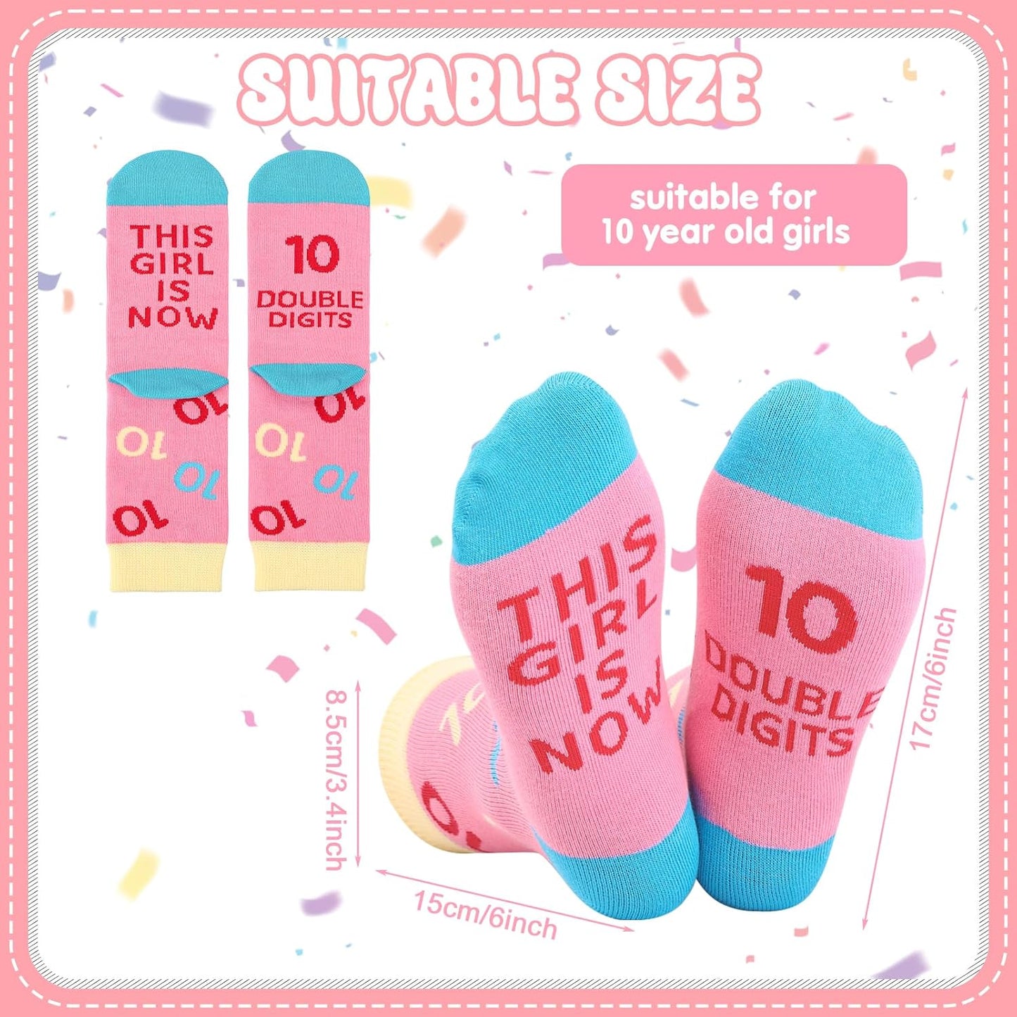 ViEinkaufen Gifts for 10 Year Olds Girls Makeup Bag Stone Bracelet Socks | Cool Presents for 10 Year Olds Girls Birthday Gifts for Age 10 Daughter Granddaughter Niece