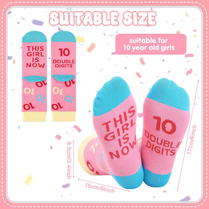 ViEinkaufen Gifts for 10 Year Olds Girls Makeup Bag Stone Bracelet Socks | Cool Presents for 10 Year Olds Girls Birthday Gifts for Age 10 Daughter Granddaughter Niece