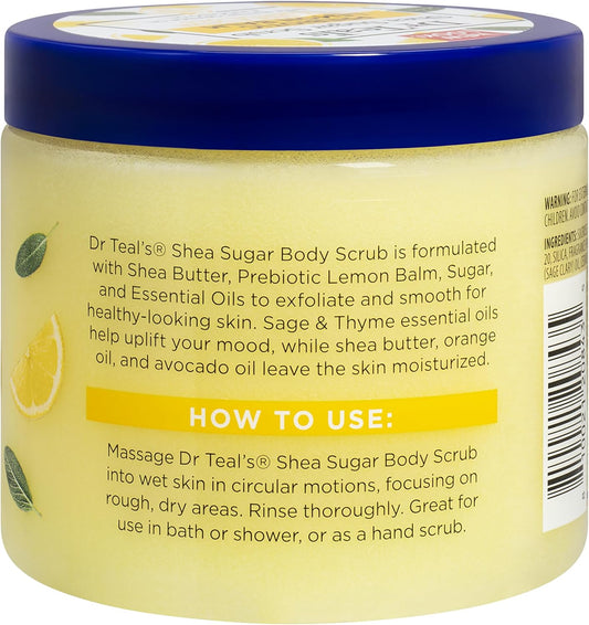 Dr Teal's Shea Sugar Scrub Prebiotic Lemon Balm 538Gm