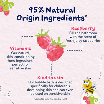 Raspberry bubbles that actually care for tiny skin