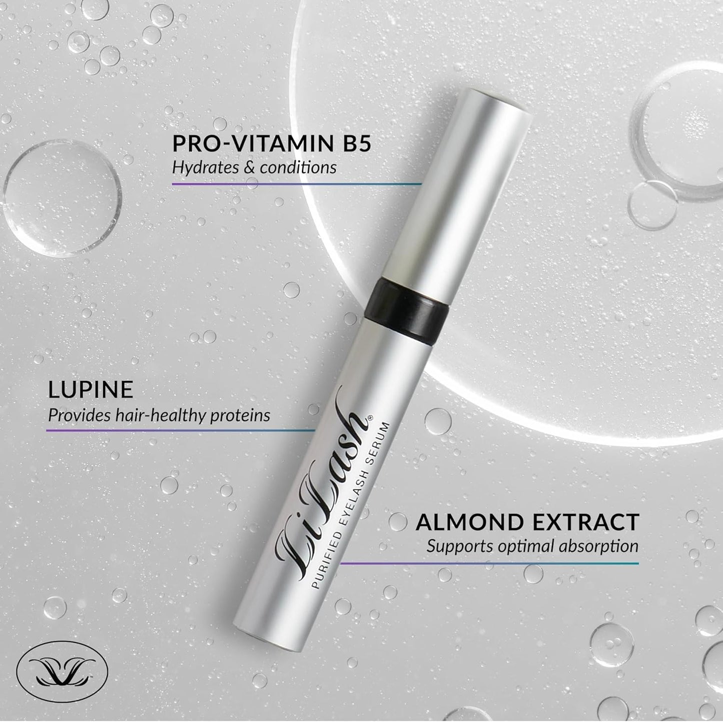 LiLash Purified Eyelash Serum for Longer &amp; Fuller-Looking Lashes - Eyelash Enhancer, Safe for Use with Contacts, Lash Extensions, Sensitive Eyes - Vegan &amp; Cruelty-free (2mL, 90-Day Supply)