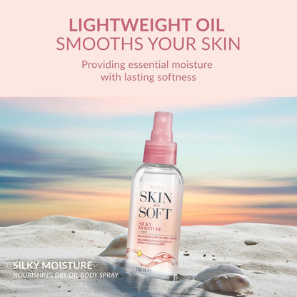 Avon Skin So Soft Silky Moisture Nourishing Dry Oil Spray 150ml, Locks in Moisture, Formulated with Argan Oil, Quick Dry Formula, Cruelty Free