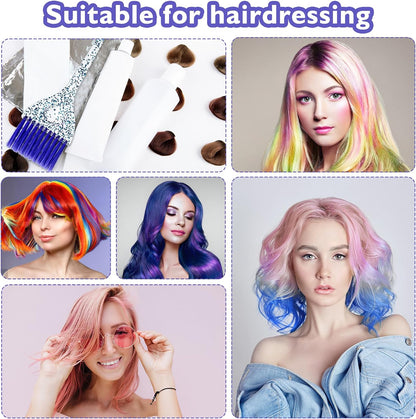 ASTER 6-Piece Hair Dye Brush Set - Soft Bristle Tint Brushes with Glitter Handle for DIY Salon Hair Dyeing, 3 Colors