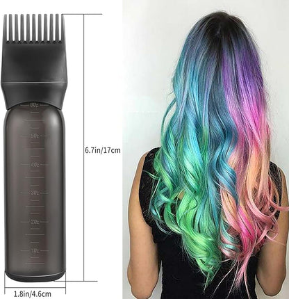 Hair Applicator Bottle-Root Comb Applicator Bottle and Continuous Spray Bottle, Hair Spray Bottle and Oil Applicator for Hair (Black)