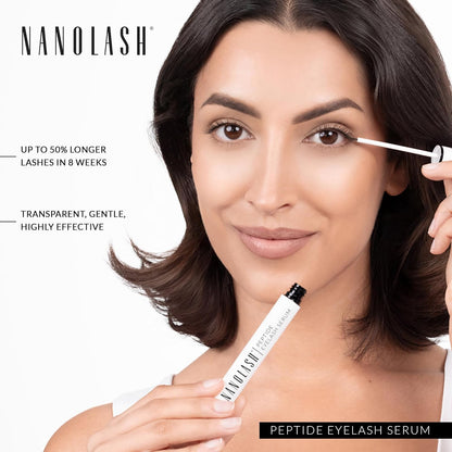Nanolash Peptide Eyelash Serum 5ml - Longer, Thicker, Stronger Lashes in 8 Weeks - Unisex - Clear - Women