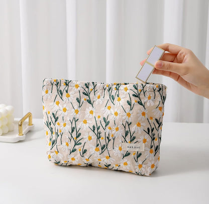 ONEGenug Makeup Bag, Set 2 Cosmetic Bags, Portable Pencil Case Makeup Pouch Travel Essentials Toiletry Bags for Women Girls