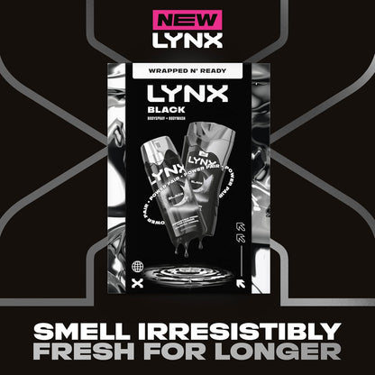 Lynx Black Duo Gift Set with a body wash and a body spray perfect for any occasion 2 piece