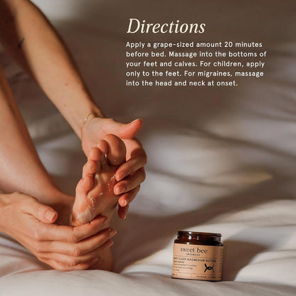 Sweet Bee Magnesium Body Butter with Shea Butter | Moisturizing Body Cream for Dry Skin | Rich Hydrating Formula | Non-Greasy Skin Care | Lavender 120ml