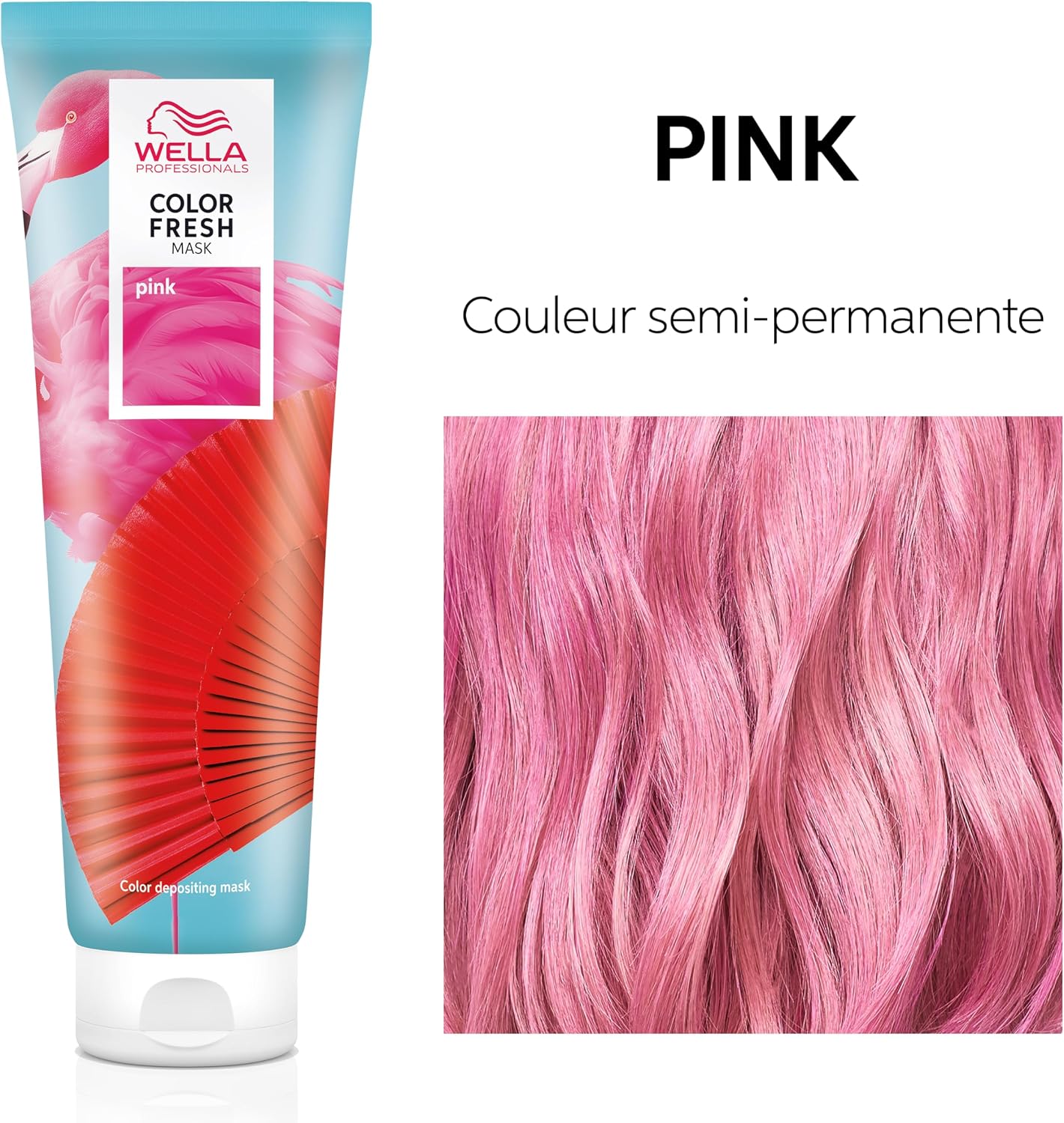 Wella Professionals Pink Blush Color Fresh Mask - Colour Depositing Hair Mask &amp; Home Hair Gloss Treatment - Soft Pink Temporary Hair Dye with Avacado Oil (150ml)