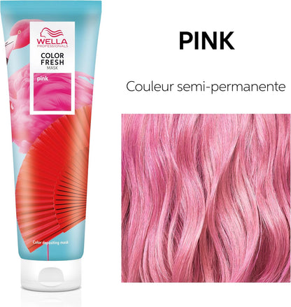 Wella Professionals Pink Blush Color Fresh Mask - Colour Depositing Hair Mask &amp; Home Hair Gloss Treatment - Soft Pink Temporary Hair Dye with Avacado Oil (150ml)