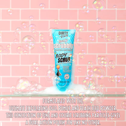 Dirty Works Lovely Scrubbly Body Scrub - Exfoliating Sugar &amp; Fruit Acids for Smooth, Revived Skin - 250ml - Signature Collection - Gentle Polish &amp; Brighten