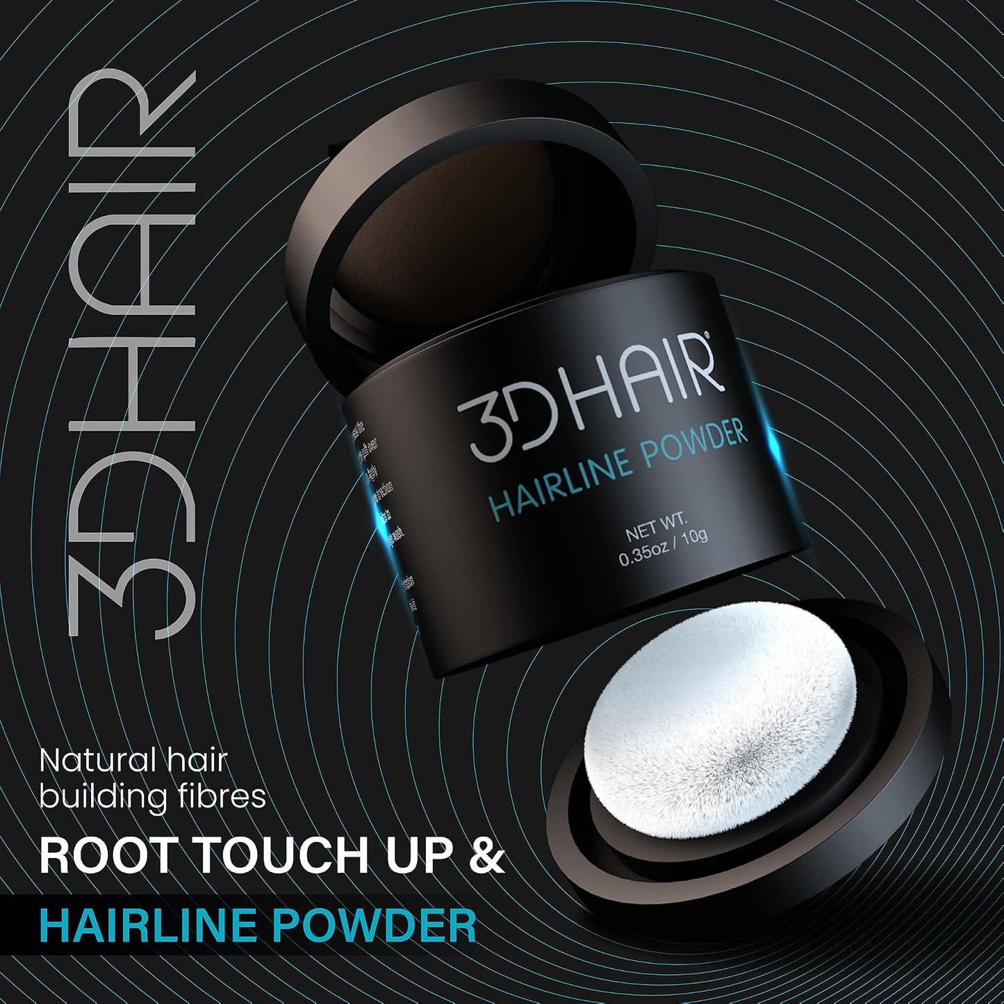Root Touch Up &amp; Hairline Powder 10g – Covers Grey Roots &amp; Thinning Hair – Sweat &amp; Water Resistant – Hair Concealer for Bald Spots &amp; Fill-In for Men &amp; Women (Medium Brown)