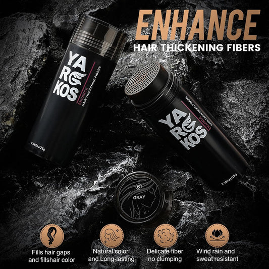 Hair Fibres for Thin Hair or for Filling Fine Hair, Hair Fibres (28 g) for Men and Women, Hair Powder for Immediately Thicker, Fuller Look - Grey