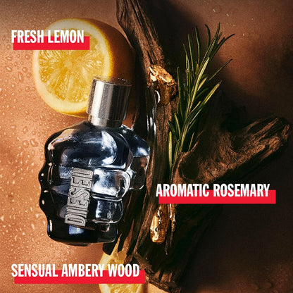Diesel Only The Brave Eau de Toilette, Iconic Citrus Woody Men's Aftershave with Fresh Lemon, Energising Mandarin, Bold Leather and Cedar Wood, Masculine Fragrance for Leaders