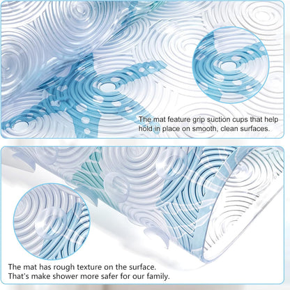 OTHWAY Baby Bath Mats Non Slip Children's Bath Mat Anti Mould Baby Bathtub Mat Safety Toddlers and Nippers Bathroom Shower Tub Mats with Suction Cups, Bath Mat Anti Slip 39 x 71cm Clear Sea Creature
