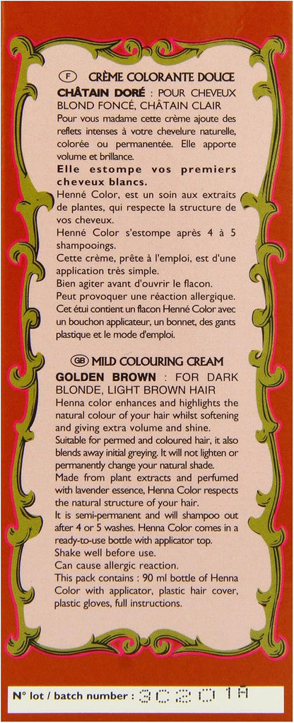 Henne Color Golden Brown Henna Hair Colouring Cream 90 ml