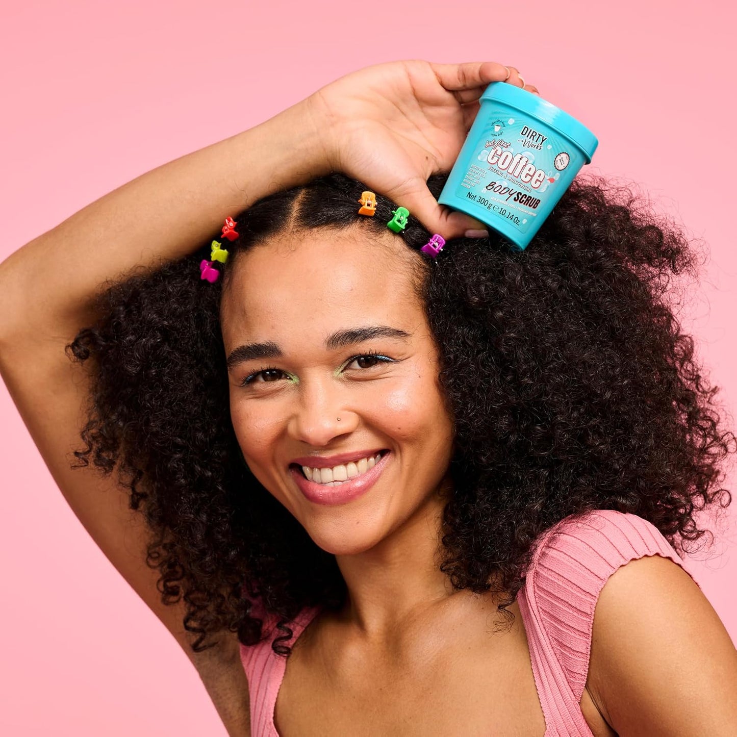 Dirty Works But First Coffee Body Scrub 300g – Exfoliating Caffeine-Infused Scrub with Argan Oil &amp; Shea Butter for Smooth, Revitalised Skin, Indulgent Chocolate Scent, Vegan