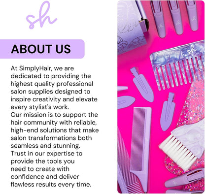 Simply Hair Tint Hair Dye Brushes – Set of 4 - Unique Patterns Hair Brush Set - Ultra-Soft, Flexible Bristles for Root Touch-Ups, Hair Dye, Highlights &amp; Balayage Purple
