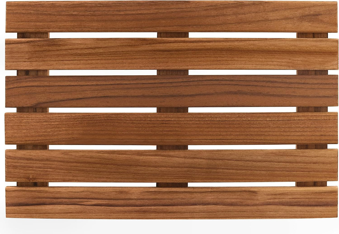 VaeFae Teak Shower Mat, Non-Slip Bath Mat, Luxury Spa Mat, Wooden Mat for Bathtub, 50.8 x 33 cm